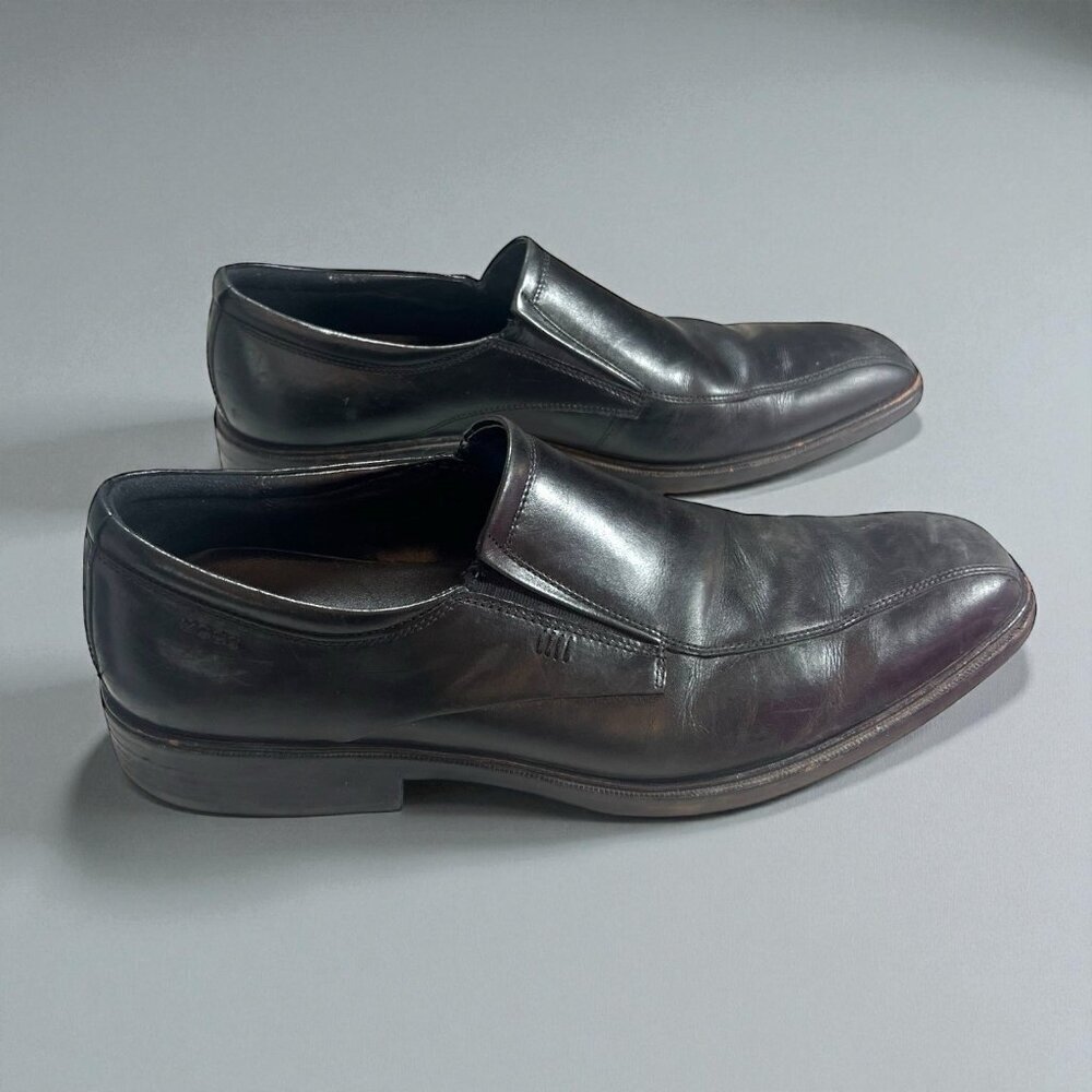 Ecco Mens 47 Helsinki Black Leather Slip On Dress Loafer 13-13.5